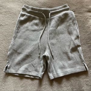 Gray Waffle Knit Shorts